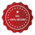 ssl 100 secure stamp on white Royalty Free Stock Photo