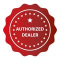 authorized dealer stamp on white