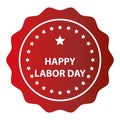 happy labor day stamp on white