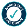 approved stamp on white Royalty Free Stock Photo