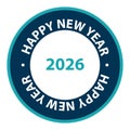 happy new year 2026 stamp on white Royalty Free Stock Photo