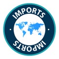 imports stamp on white Royalty Free Stock Photo