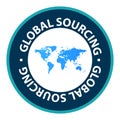 global sourcing stamp on white