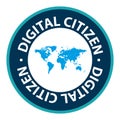 digital citizen stamp on white