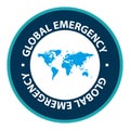 global emergency stamp on white