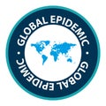 global epidemic stamp on white