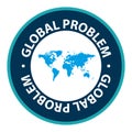 global problem stamp on white