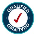 qualified stamp on white