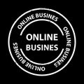 online business stamp on black