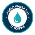 world water day stamp on white Royalty Free Stock Photo