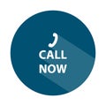 call now badge on white