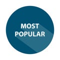 most popular badge on white