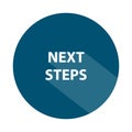 next steps badge on white