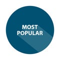 most popular badge on white