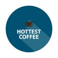 hottest coffee badge on white