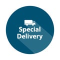 special delivery badge on white