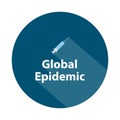 global epidemic badge on white