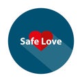 safe love badge on white