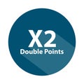 x2 double points badge on white Royalty Free Stock Photo