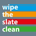 wipe the slate clean on grey Royalty Free Stock Photo