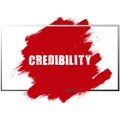 credibility word on white