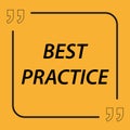 best practice tag on yellow