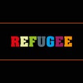 refugee word block on black Royalty Free Stock Photo