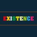 existence word block on black Royalty Free Stock Photo
