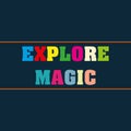 explore magic word block on black Royalty Free Stock Photo