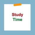 study time post it on blue Royalty Free Stock Photo