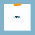 rise post it on blue Royalty Free Stock Photo