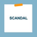 scandal post it on blue Royalty Free Stock Photo