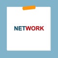 network post it on blue Royalty Free Stock Photo