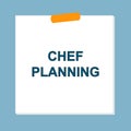 chef planning post it on blue Royalty Free Stock Photo