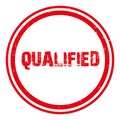 qualified stamp on white Royalty Free Stock Photo