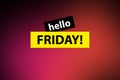 hello friday on red Royalty Free Stock Photo