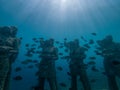 Bask Nest Underwater Statues at the bottom of the sea in Gili Meno Indonesia