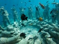 Bask Nest Underwater Statues at the bottom of the sea in Gili Meno Indonesia