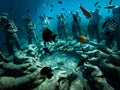 Bask Nest Underwater Statues at the bottom of the sea in Gili Meno Indonesia