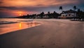 Surreal Sunset Over a Lovely Beach Resort