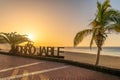 Bask in the warm glow of sunset at Morro Jable, Fuerteventura Royalty Free Stock Photo