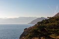 Baska - Coastal hiking trail along steep cliffs and mountains near tourist town Baska, Krk island, Primorje-Gorski Kotar Royalty Free Stock Photo