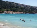 Baska,island Krk,Long beach by summer,Croatia