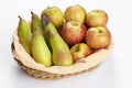 Basket of apples and pears