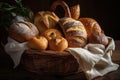 basket of assorted artisan breads, ready for a tasty and satisfying meal Royalty Free Stock Photo