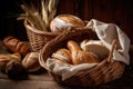 basket of assorted artisan breads, ready for a tasty and satisfying meal Royalty Free Stock Photo