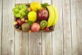 Basket of assorted fruits Royalty Free Stock Photo