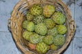 basket of atis or sugar-apple & x28;annona squamosa Royalty Free Stock Photo