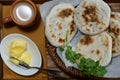 A basket of Baati roti for breakfast Royalty Free Stock Photo