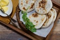 A basket of Baati roti for breakfast Royalty Free Stock Photo